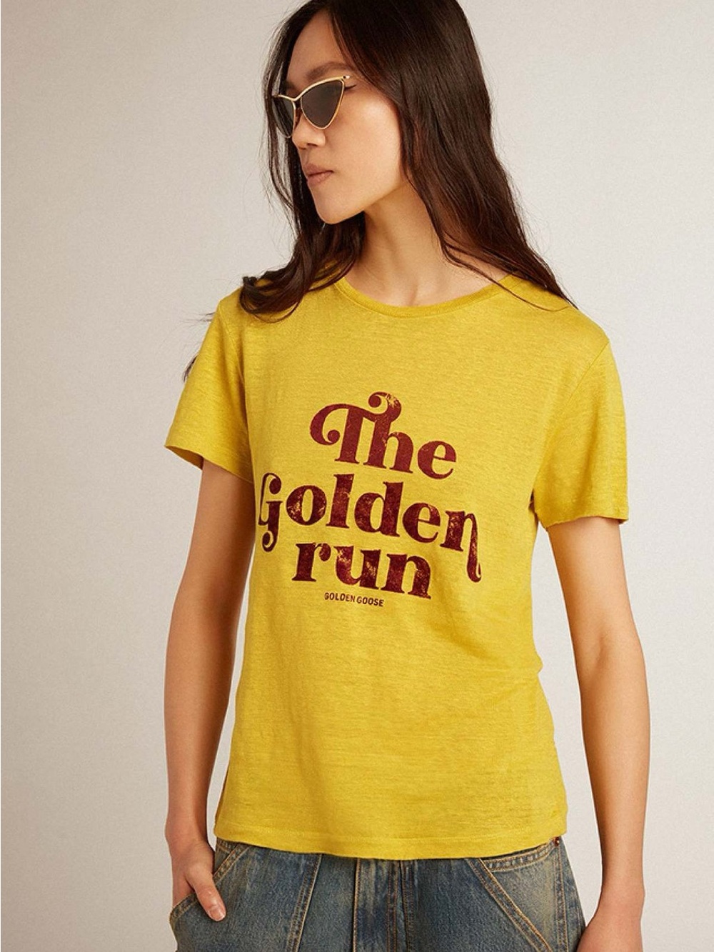 GOLDEN GOOSE
JOURNEY SLIM S/S LINEN JERSEY T-SHIRT - THE GOLDEN RUN